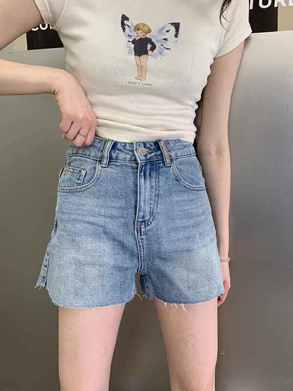 [1980] Korean slim fit and versatile denim shorts 65110# zyh