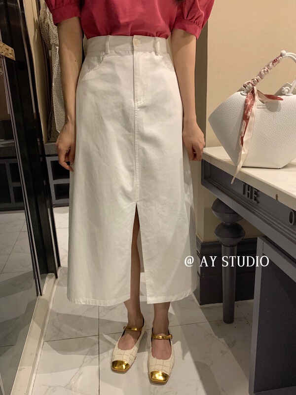 [ay studio] Korean versatile casual slit skirt 66820-1# zxx