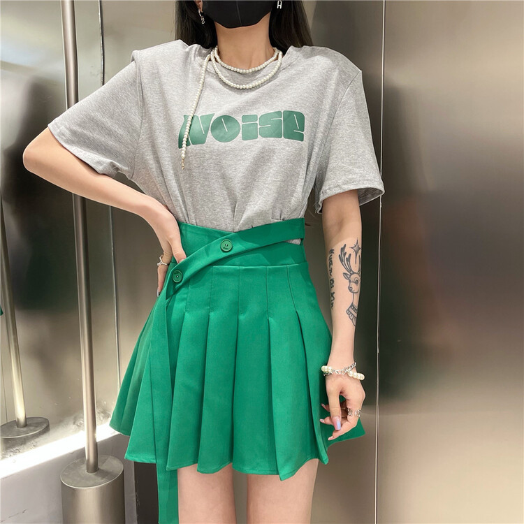 New in early summer! [Anan] design pleated slim skirt 3195# XYJ