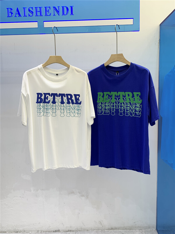 [Parkson] crew neck loose letter print short sleeve T-shirt 5730# ZZL