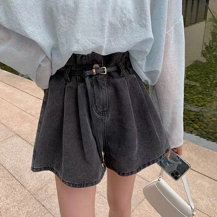 New year in early spring! [September] Korean thin Wide Leg Denim Shorts (with belt) 61218# ozq