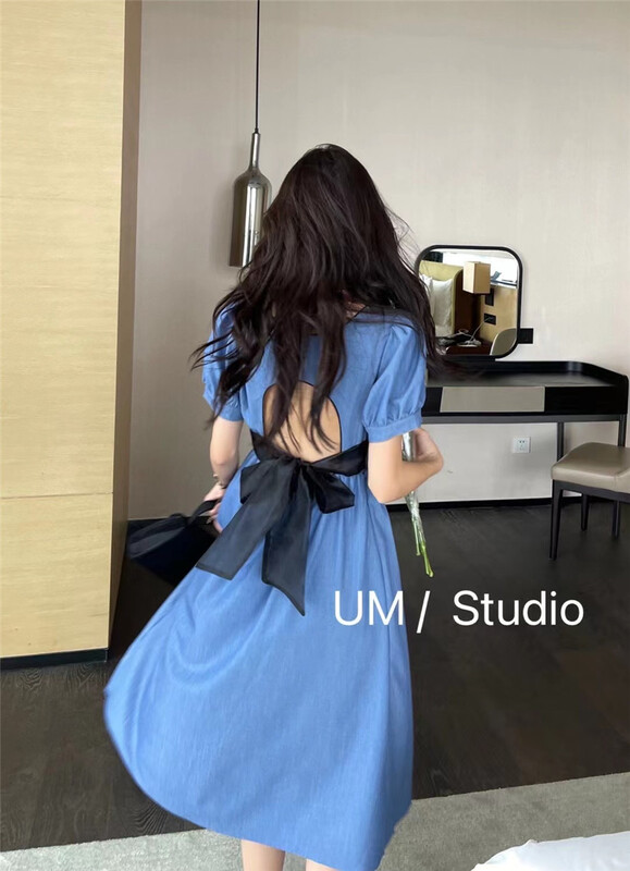 [um micron] Korean lady backless dress 66509# hjy
