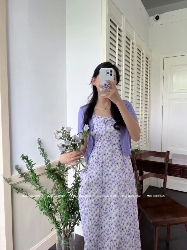 [mani] elegant floral suspender dress (excluding coat) ys2-6935# HBx