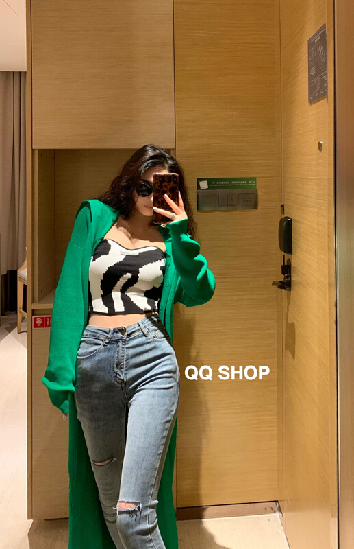 New year in early spring! [QQ shop] European and American personalized leopard print chest wrap vest qq7815# ozq