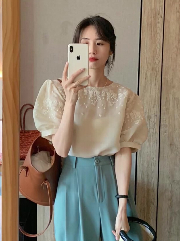 [baby] simple solid color versatile blouse 8607# WTT