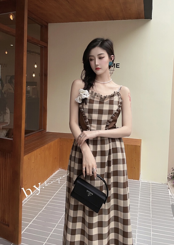 New year in early spring! [benyan] love Plaid suspender dress 9801# zxx