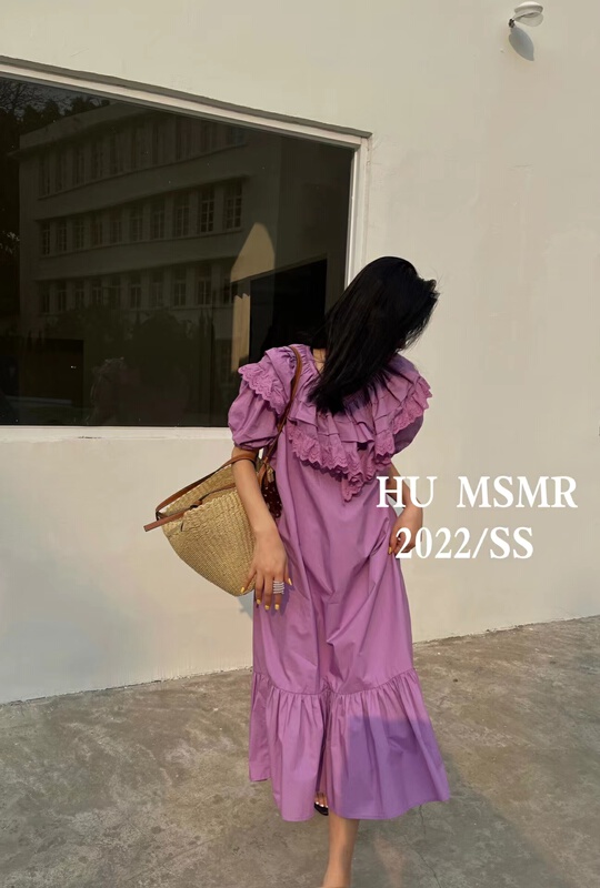 [Hu] Korean V-neck solid dress ys1-6800# zyh