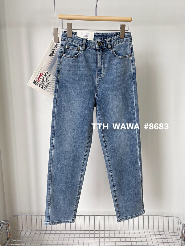 New in early summer! [Wawa] Korean casual and versatile straight jeans 8683# ozq