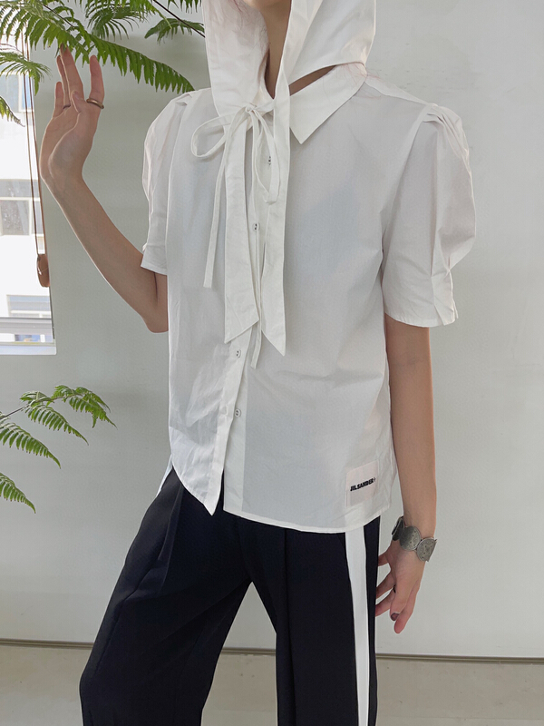 [YT] Korean label hooded short shirt (detachable with hat) cs5755# PCZ