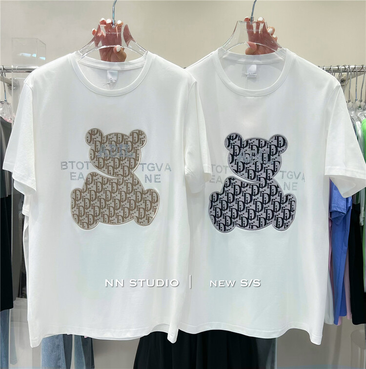 [NN] Korean bear design versatile short sleeve T-shirt (short sleeve only) 7501# XYY