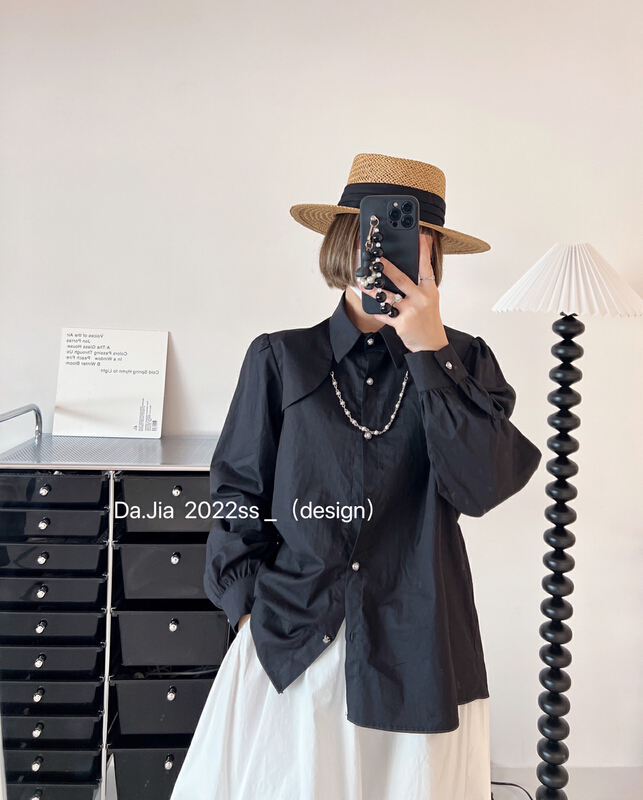 New year in early spring! [Dajia] Korean version temperament personality versatile fashion fake two shirts (detachable with chain) ys1-22011# CLS