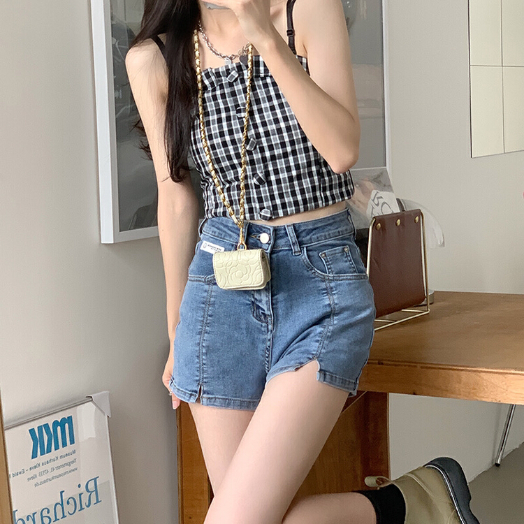 New in early summer! [timely rain] Han Feng ins spice girl high waist thin a-word loose denim shorts (only shorts) 6419# WPL