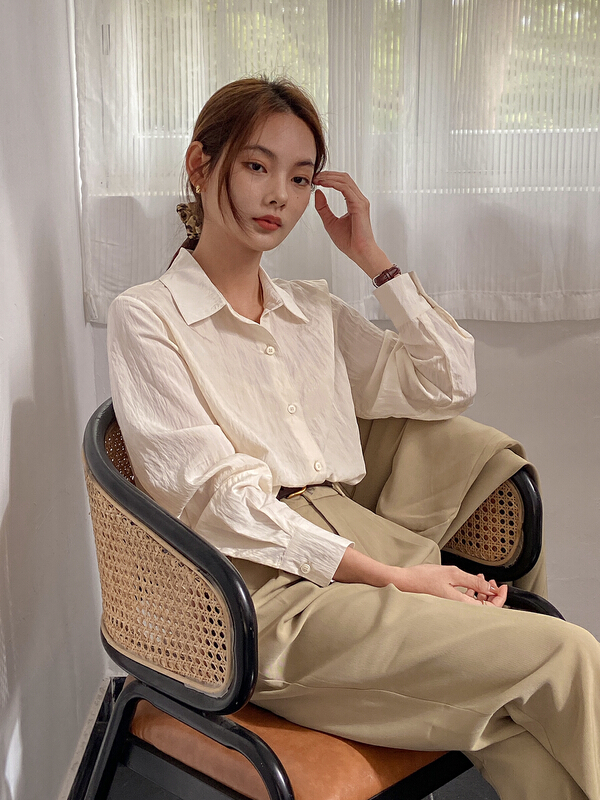New year in early spring! [C for her] basic versatile casual shirt 5000# hjy