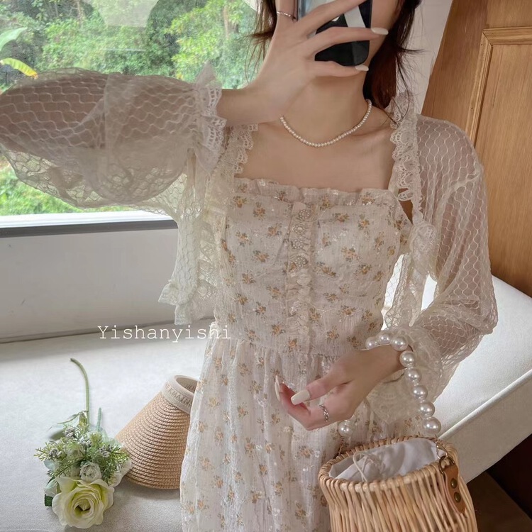 [clothing world] Korean lady lace sunscreen shirt (excluding suspender skirt) 215# hjy