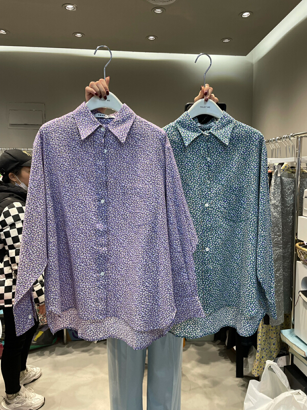 Early spring! [trust me] Korean loose casual floral shirt 66430# ozq