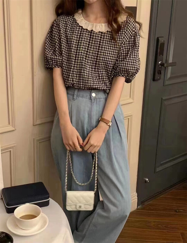 New in early summer! [Susan] Plaid age reducing loose and slim shirt 1177# LSW