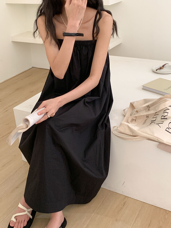 New in early summer! [Tn] straight neck sling temperament versatile strap skirt l8235# cqw
