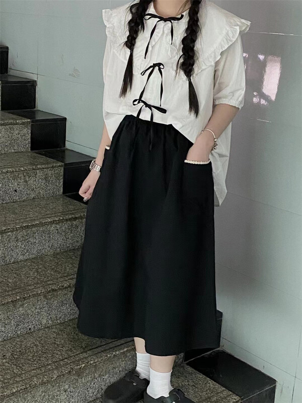[bathing] high waist lady temperament skirt 1207# L