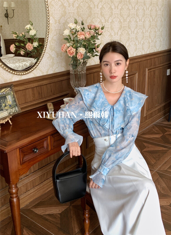 goods in stock! New in early summer! [xiyuhan] French style Ruffle shirt y830# zxx