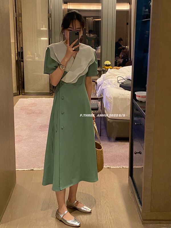 [f.three] one piece Ruffle Dress 95122# XJ