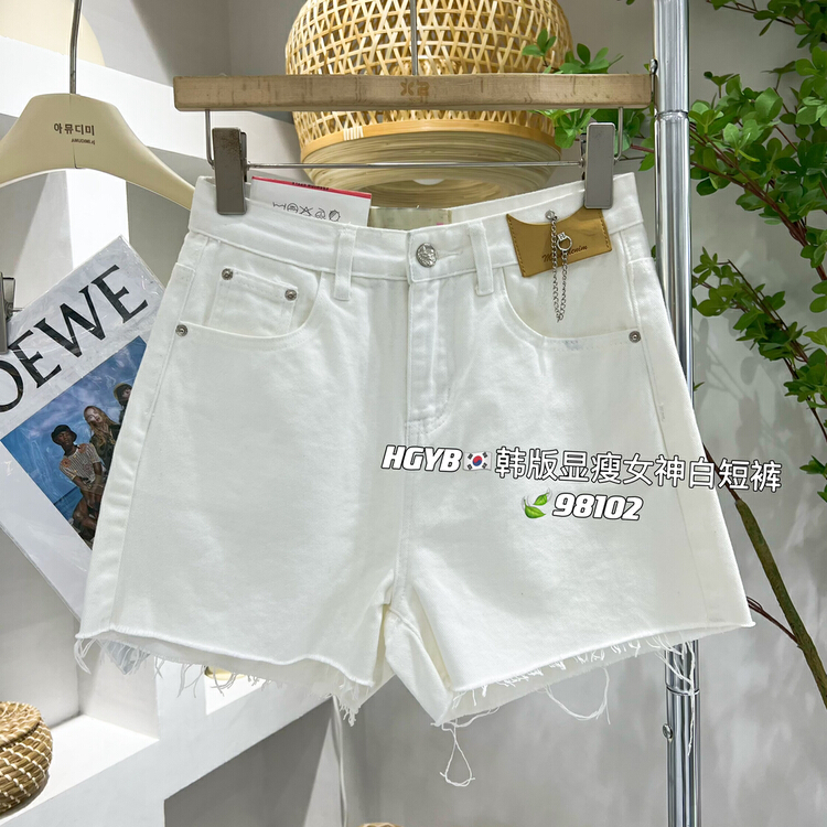 [Korean original standard x2] Korean slim and versatile denim shorts 98102-1# WTT