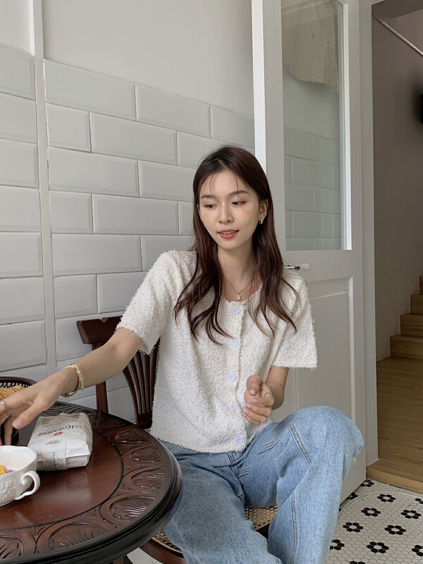 Original price 54.64! New year in early spring! [miss miss home] simple solid color versatile knitted cardigan b2028# ZSY