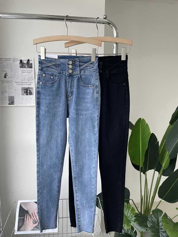 [Zoe Han jeans] design sense high waist thin jeans t3107# ozq