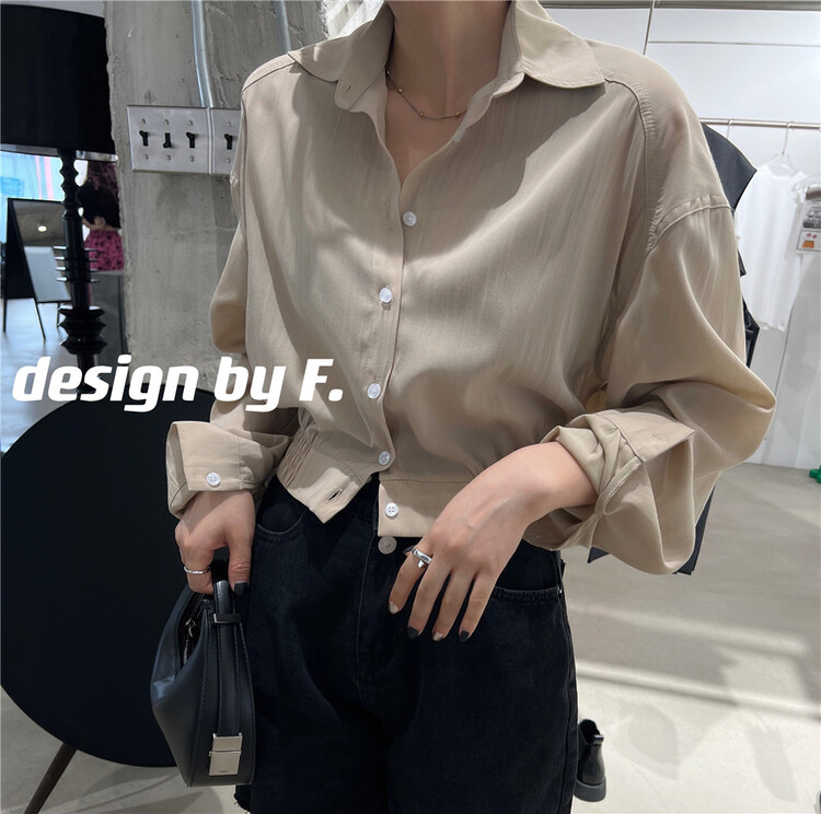 New in early summer! 【F】 Korean Short versatile long sleeved sunscreen shirt 6089# zxx