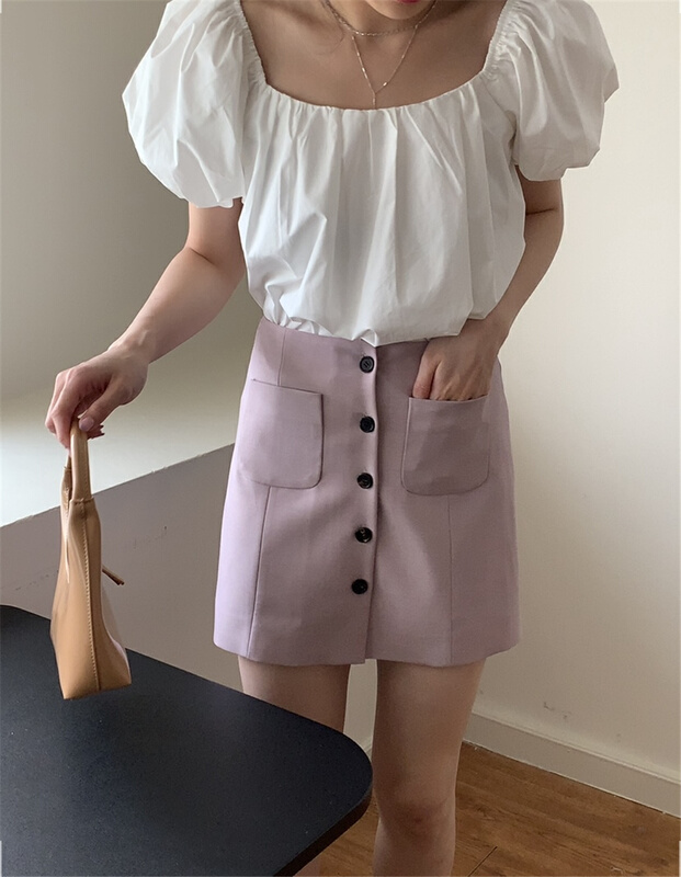 goods in stock! New in early summer! [bluepops] temperament single breasted slim fit skirt a2274# zxl