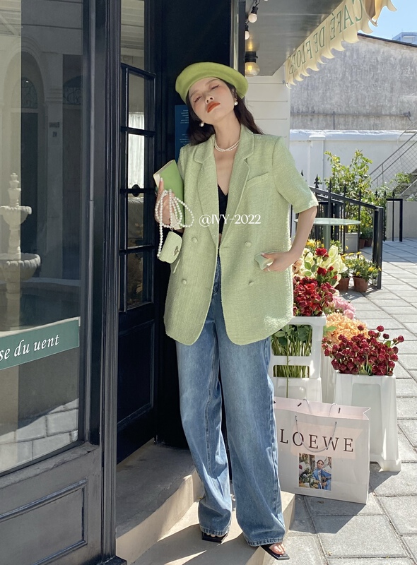 goods in stock! New in early summer! [Ivy] Korean style short sleeved suit (with bag) 88118# XJ