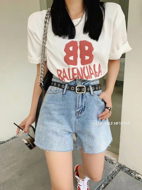 New year in early spring! [x2 square] slim high waist comfortable denim shorts (without belt) 1915# ll