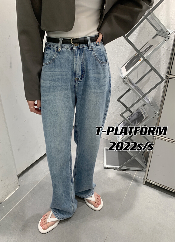 New year in early spring! [t-platform] personalized straight tube floor mopping jeans (without belt) ys1-ys1-8183# zxx