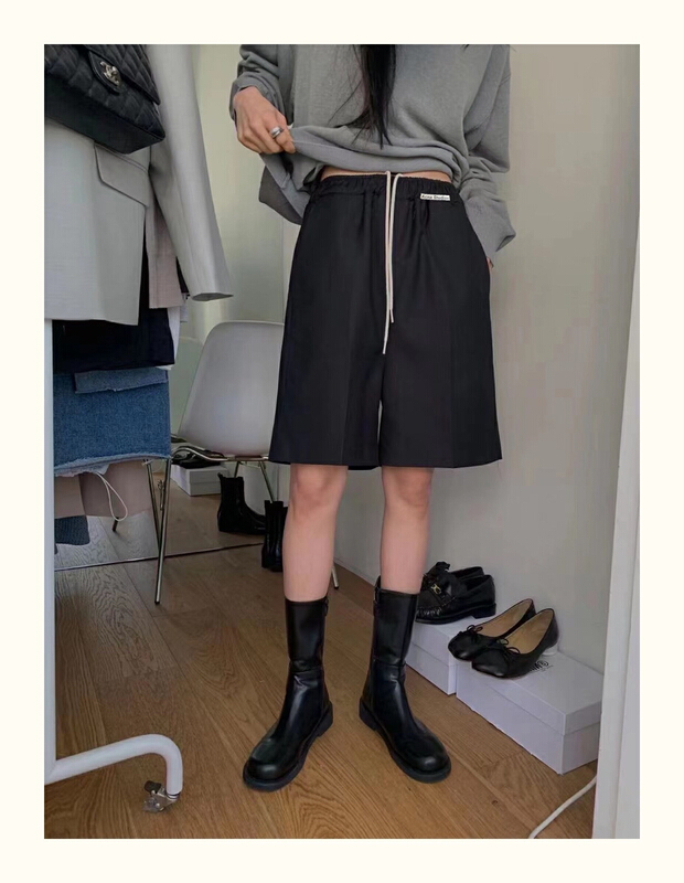 [x2] Korean small label drawstring casual shorts 8851-1# ozq