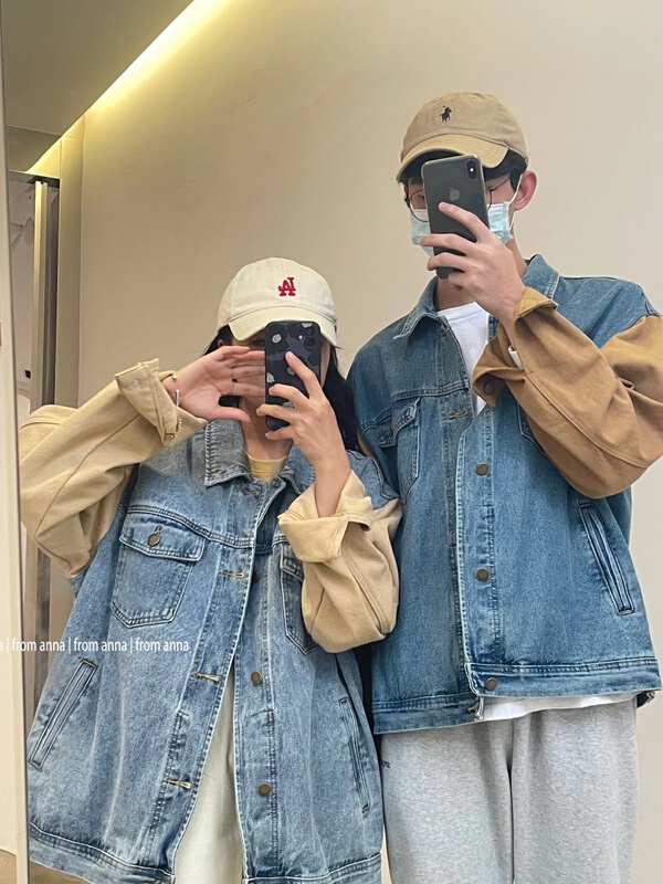 早春上新!【FROM ANNA】拼色排扣水洗牛仔外套  6008#  LSW