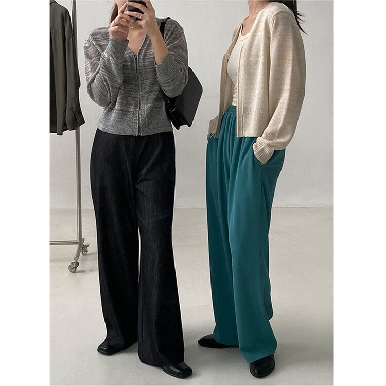 goods in stock! New year in early spring! [clean space] basic versatile fashion wide leg slim casual pants 30700# CLS
