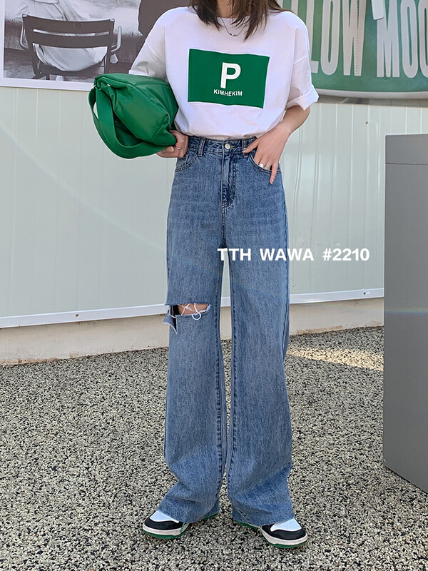 goods in stock! [Wawa] Korean casual and versatile straight jeans 2210# ozq