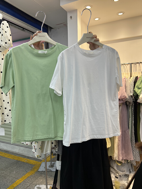 [sassy] Korean versatile round neck Pullover short sleeve T-shirt 676# HBx