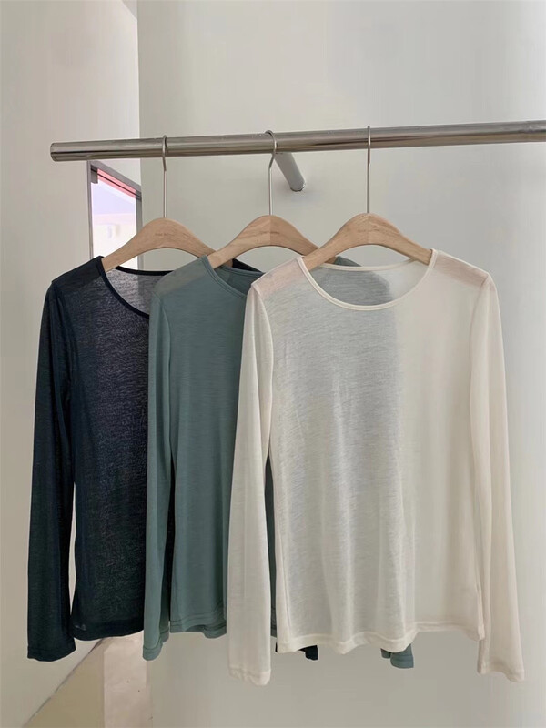 [xhm] simple solid color versatile long sleeve T-shirt 831# ZSY
