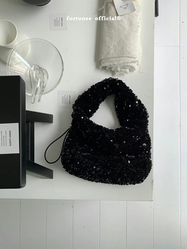 [9:00pm] Sequin heavy industry texture handbag 1956# LSL