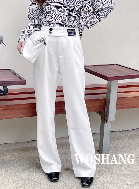 New year in early spring! [woshang woshang] advanced sense, simple label, micro pull and thin trousers 233-1# XYJ