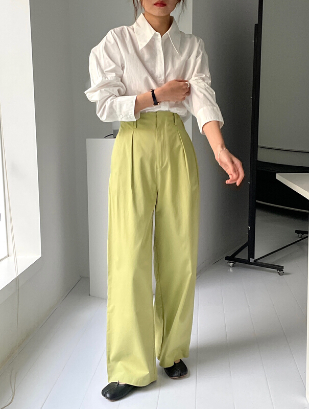 [Hello September] Tencel cotton fashion straight casual pants h2259 \cls