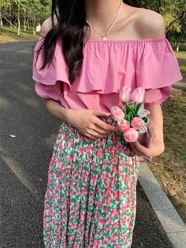 New in early summer! [if shop] sweet shoulder lotus leaf edge versatile small shirt 08805# CLS
