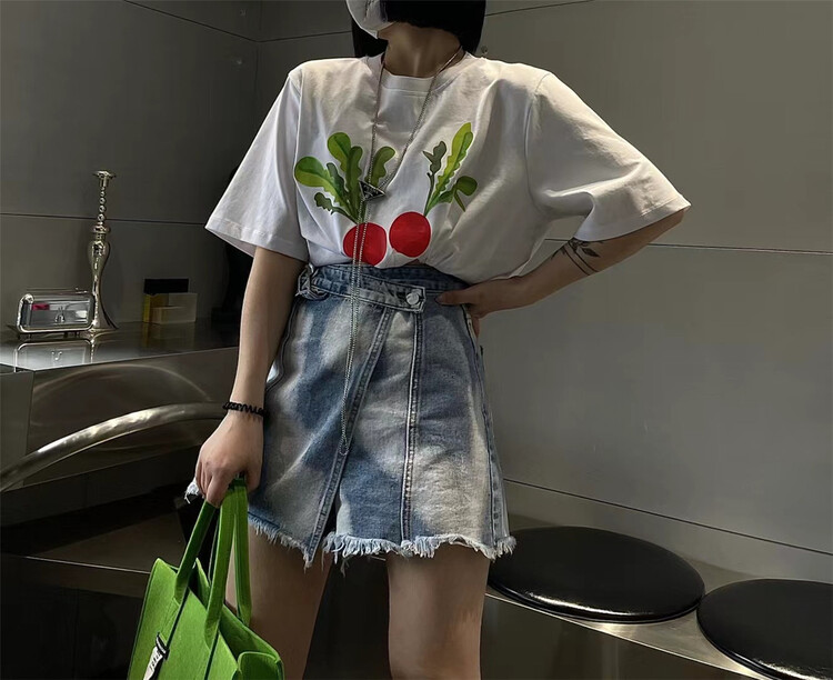 goods in stock! New in early summer! [Zia] high waist and thin color matching denim skirt pants 18879# zyh