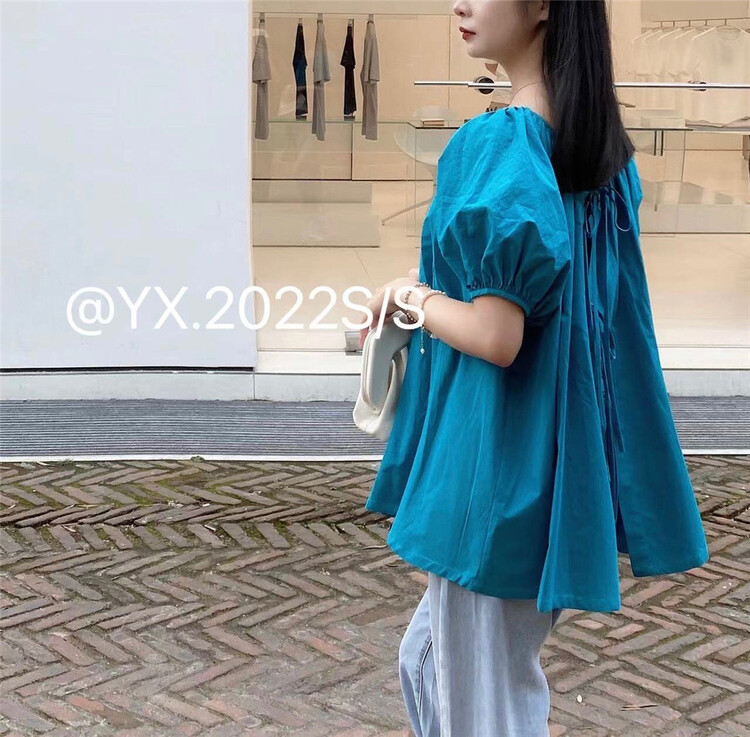 [YX] gentle style bubble sleeve temperament small shirt 6732# zjy