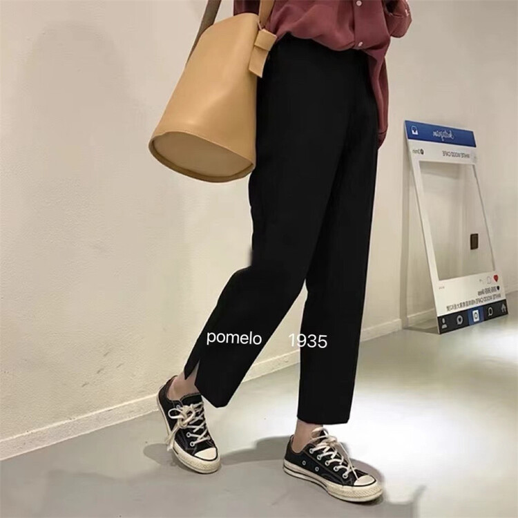 [grapefruit] commuter expression slit simple trousers 1935# hjy