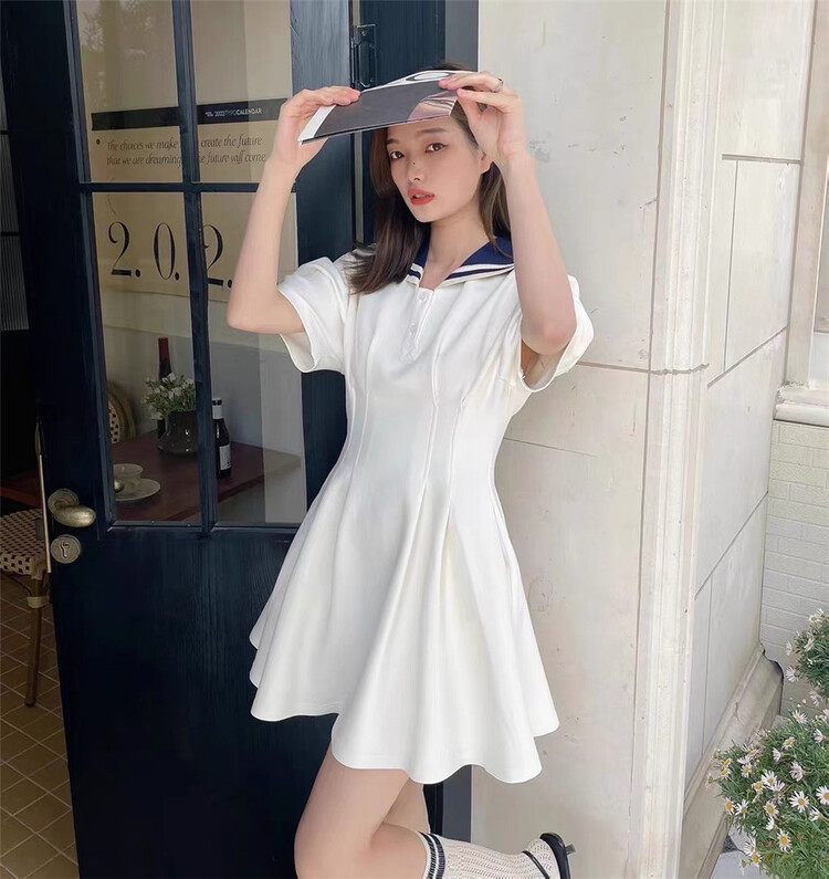[OA] Korean sailor suit color matching dress 1193# XYY