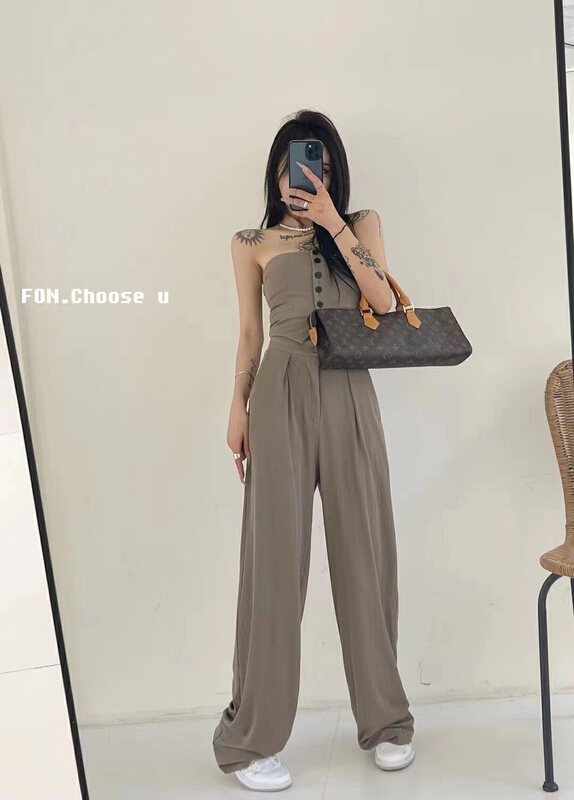 [FF. Studio] sexy Korean Vest + loose casual pants set 3668# ozq