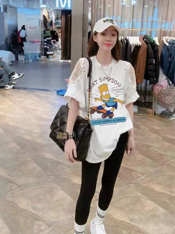 [Jin Han] cartoon printed loose short sleeve T-shirt ys1-8582# ozq