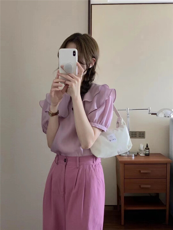 goods in stock! New in early summer! [zishujia] Korean version simple double collar shirt 6620# HBx