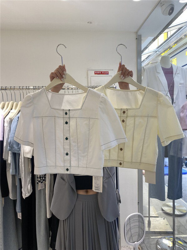 [naimier] square collar lady slim shirt 7316# LSW